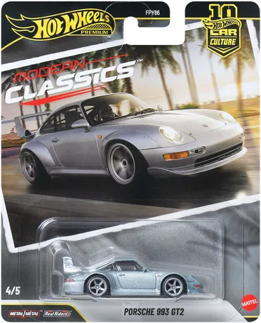 Hot Wheels Car Culture Porsche 993 GT2 on its Modern Classics card
