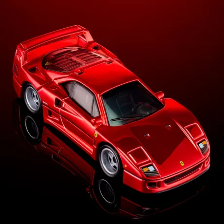 Hot Wheels RLC Ferrari F40, high three-quarter view