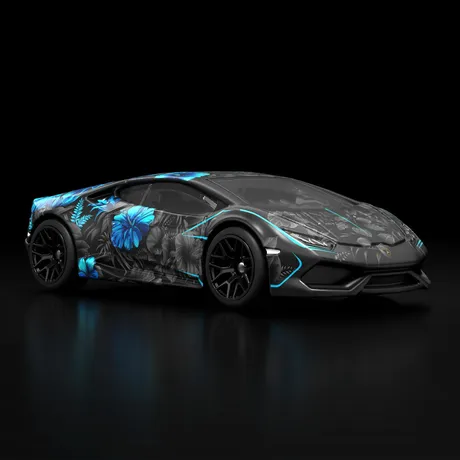 Hot Wheels x Supercar Blondie Lamborghini Huracán LP 610-4 diecast, front three-quarter view
