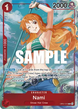 Nami rare parallel card OP01-016 from Romance Dawn