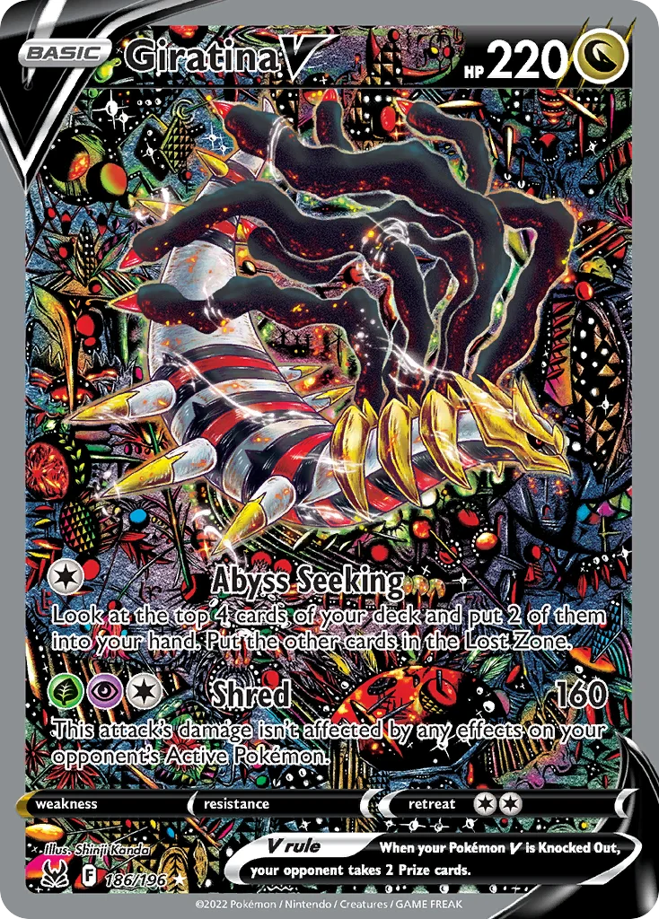 Giratina V alternate art, card 186/196 from Lost Origin
