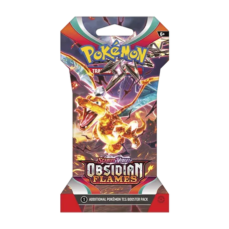 Pokémon TCG Obsidian Flames sleeved booster pack with Charizard artwork